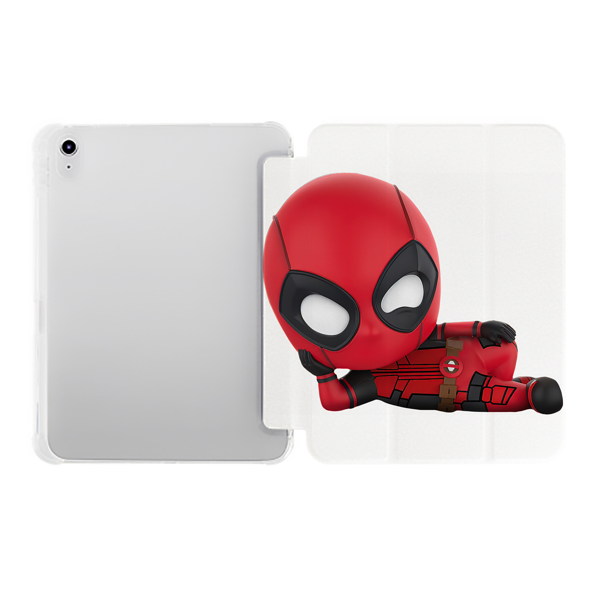 （画像用） Deadpool デッドプール IPad ケース ペン収納付き 三つ折りスタンド PUレザー×シリコン 対応機種9.5/10.5/10.9インチ